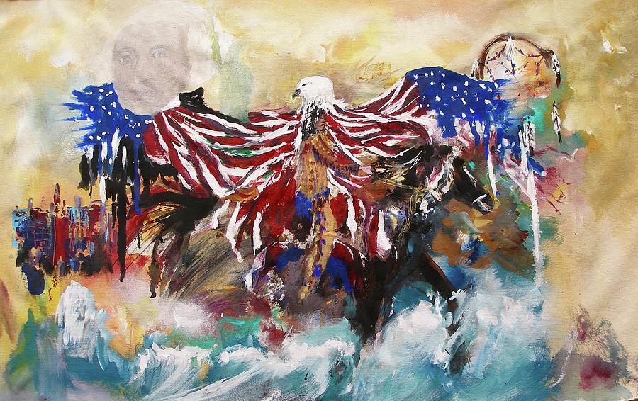 American Pride Painting by Miroslaw  Chelchowski