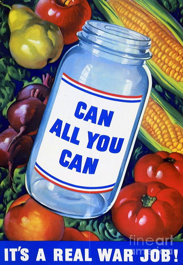 Vegetable Painting - American propaganda poster promoting canned food by American School