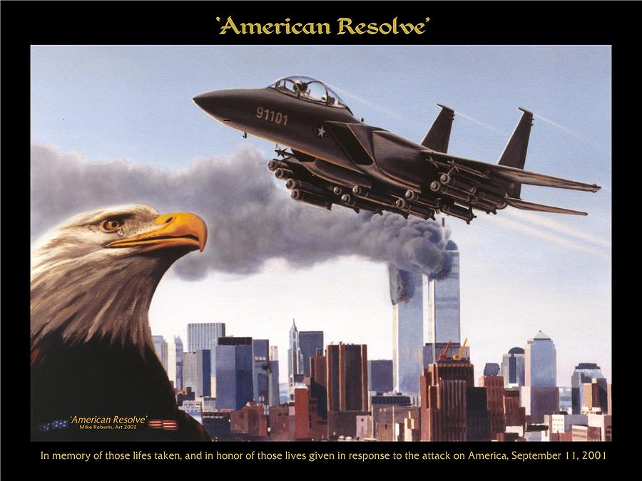 Eagle Painting - American Resolve by Mike Roberts