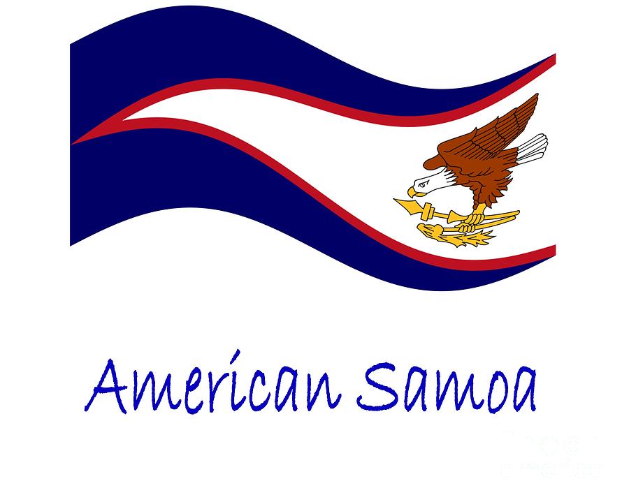 American Samoa Flag And Name Digital Art by Frederick Holiday