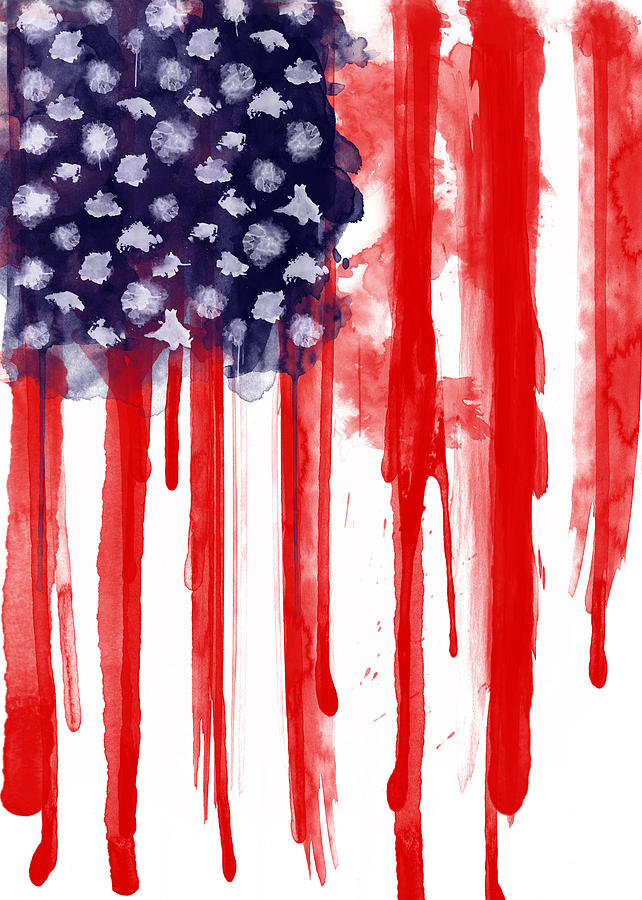 Flag Painting - American Spatter Flag by Nicklas Gustafsson