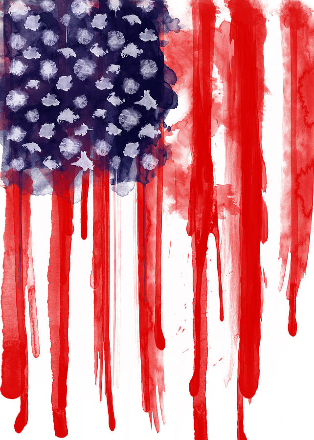 American Spatter Flag Painting by Nicklas Gustafsson