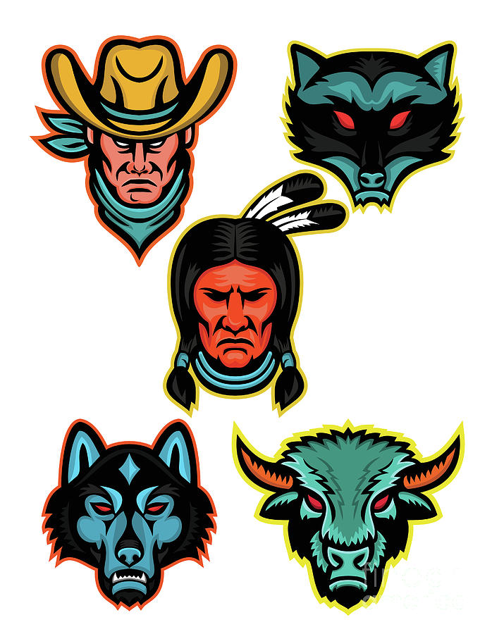 American Sports Mascot Series Collection Digital Art by Aloysius ...