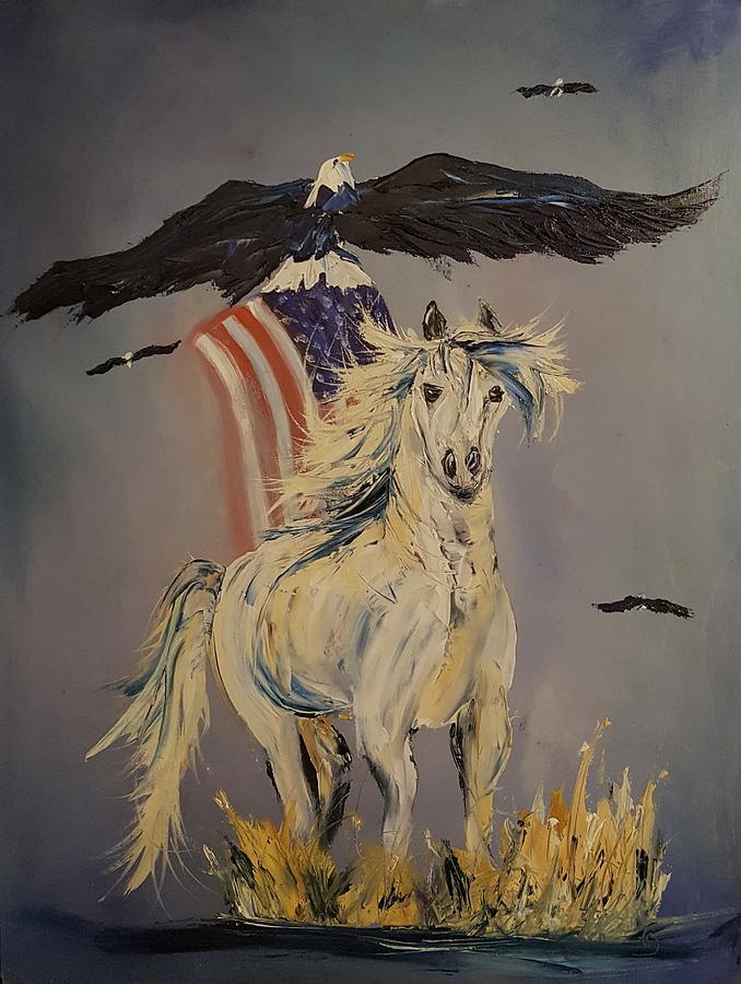 American Tribute Ghost Horse      10 Painting by Cheryl Nancy Ann Gordon