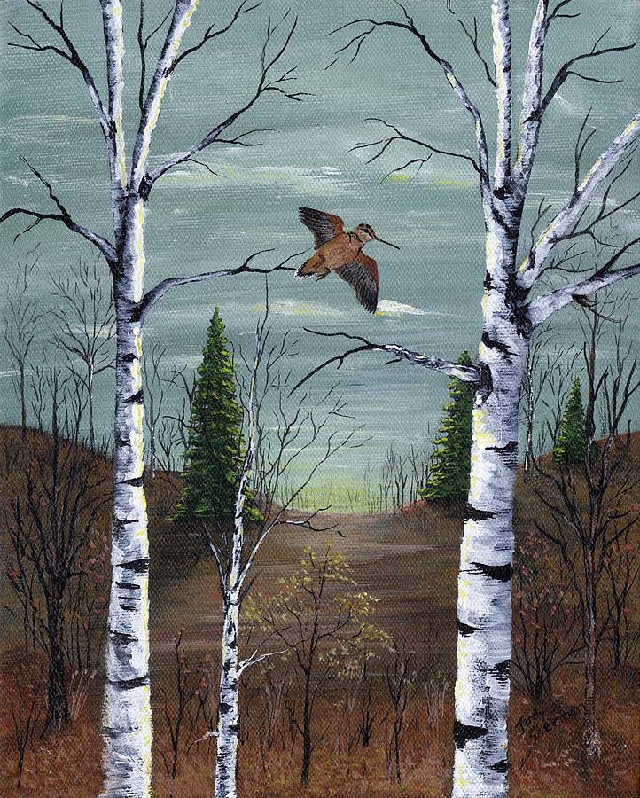 Nature Painting - American Woodcock by Judy Sherman