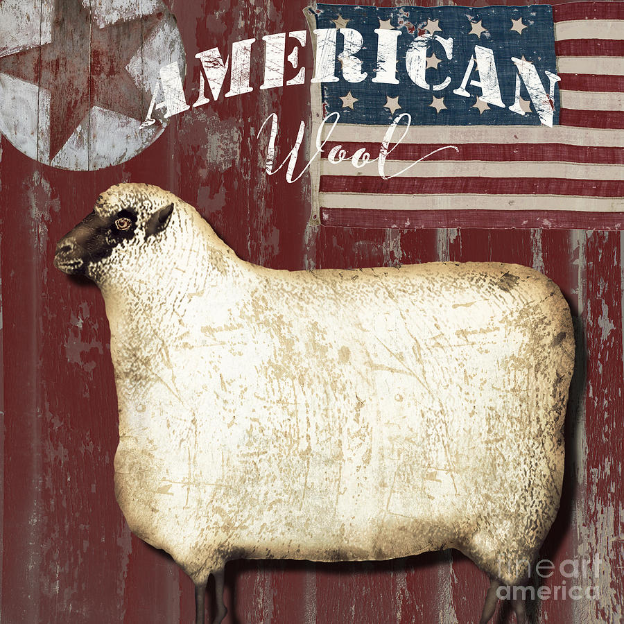 Sheep Painting - American Wool by Mindy Sommers