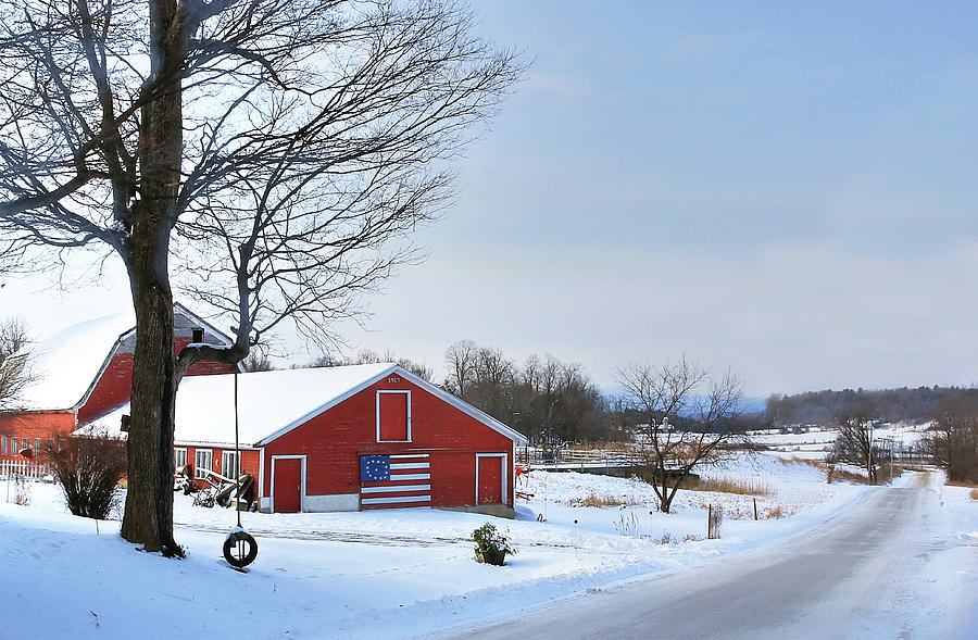 Americana Barn in Vermont Digital Art by Sharon Batdorf