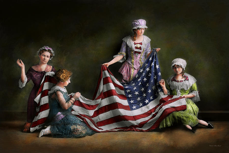 Americana - Flag - Birth of the American Flag 1915 Photograph by Mike Savad