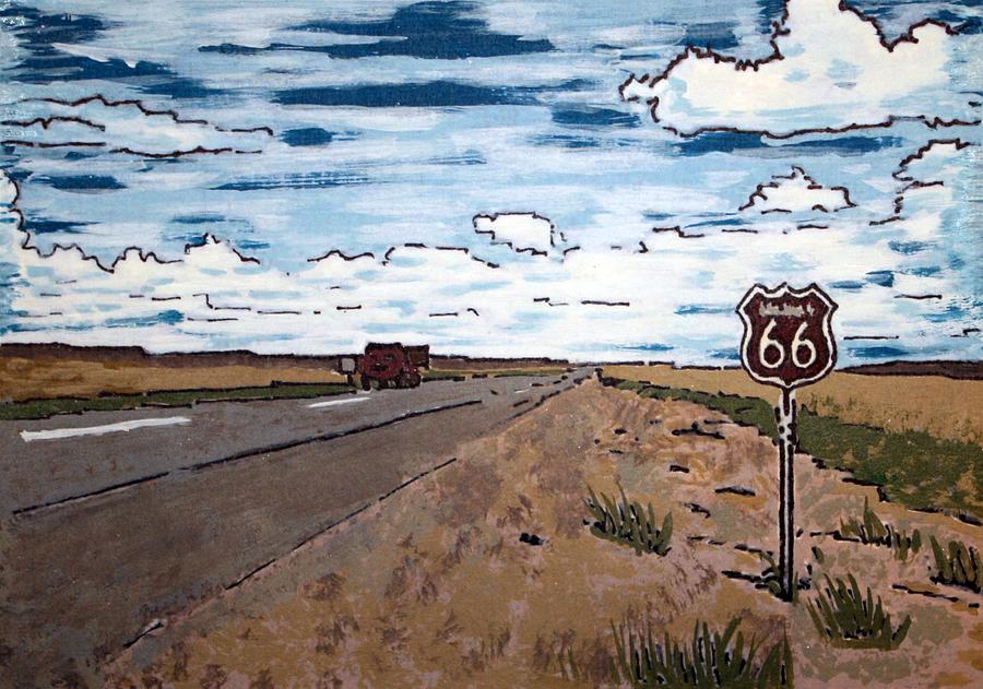 Americana No.1 Route 66 No. 6 Painting by Sheri Parris