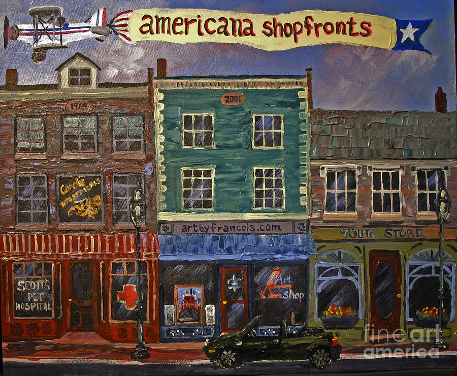 Americana Shopfronts Painting by Francois Lamothe