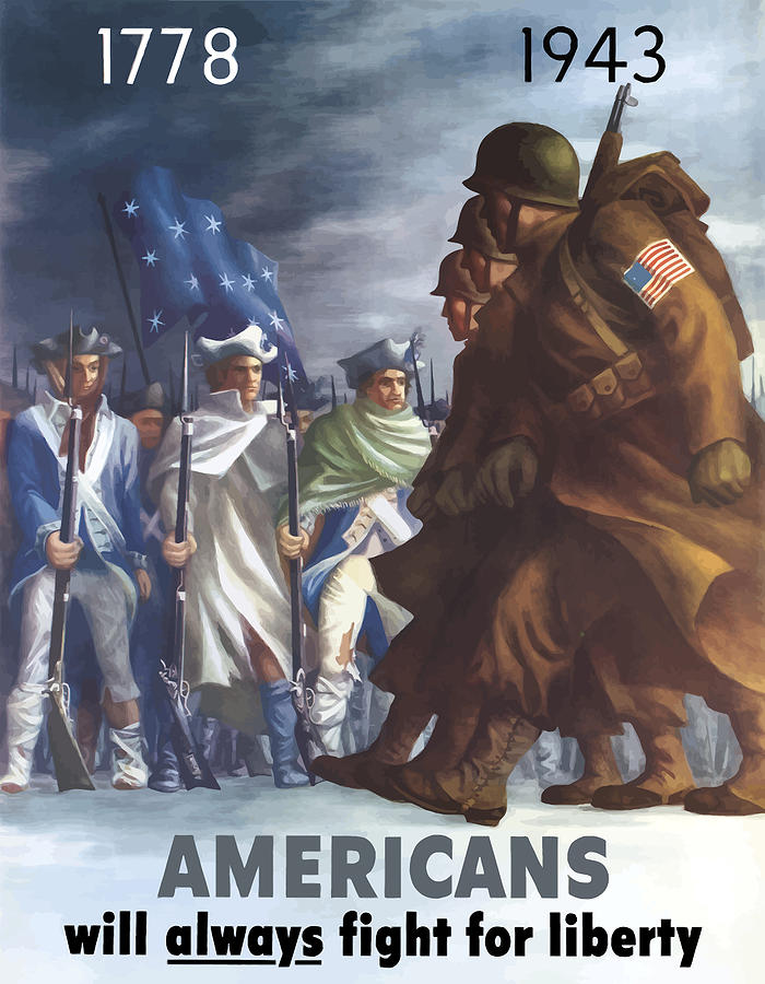 Propaganda Painting - Americans Will Always Fight For Liberty by War Is Hell Store