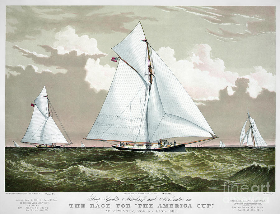 Americas Cup, 1881 Photograph by Granger