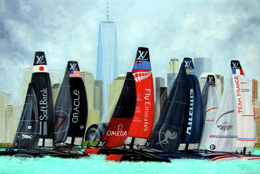 Americas Cup New York City Painting by Leonardo Ruggieri