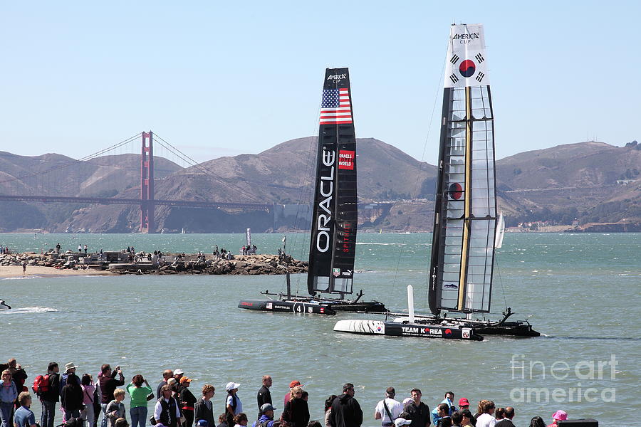 Americas Cup Racing Sailboats in The San Francisco Bay 5D18253 Photograph by San Francisco