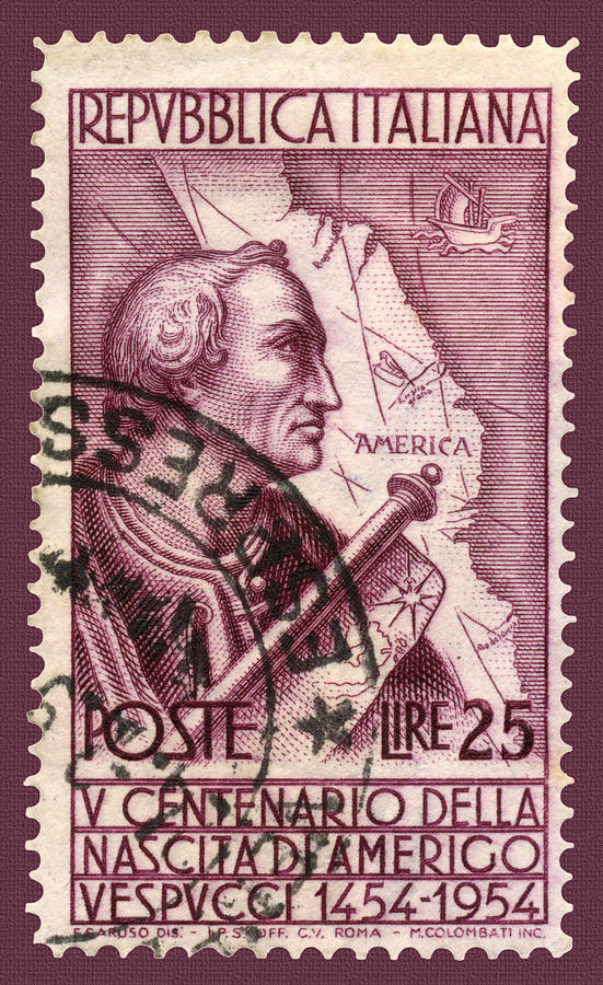 Amerigo Vespucci Postage Stamp Photograph by Phil Cardamone