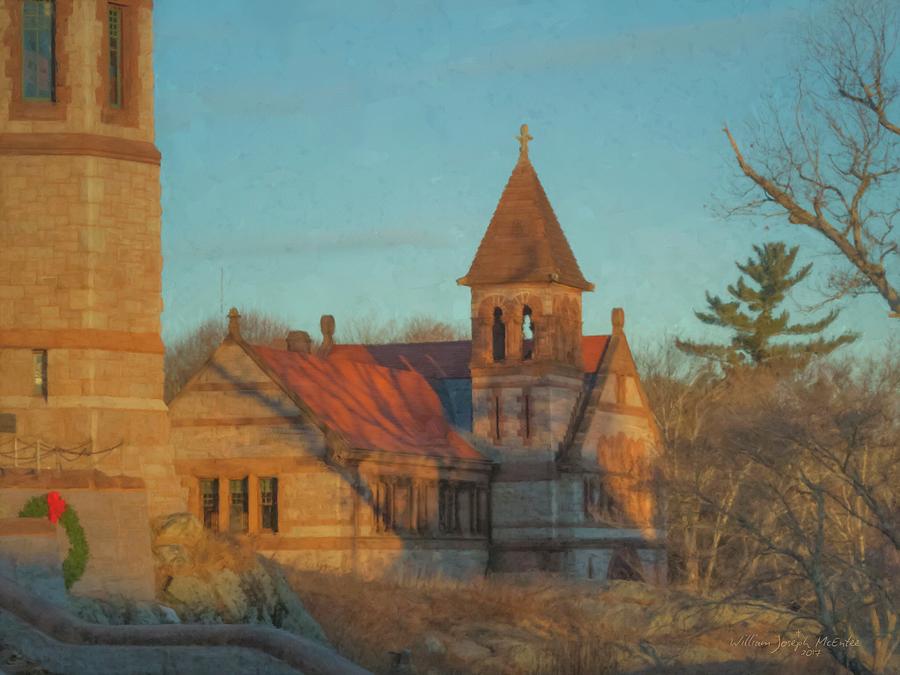 Ames Free Library at Solstice Painting by Bill McEntee