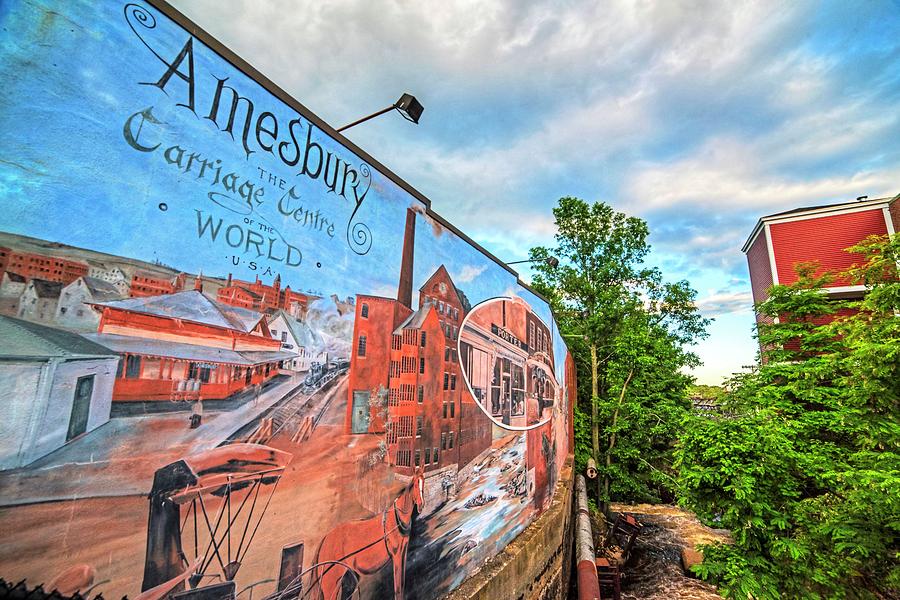 Amesbury MA Mural over the Powwow River Photograph by Toby McGuire
