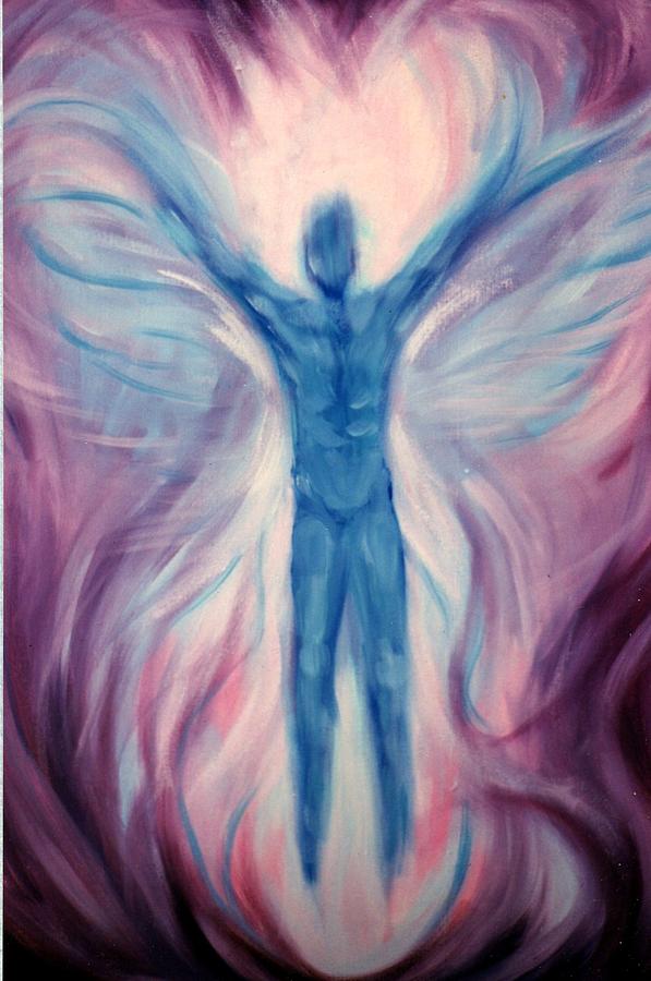Amethyst Angel Painting by Holly Stone