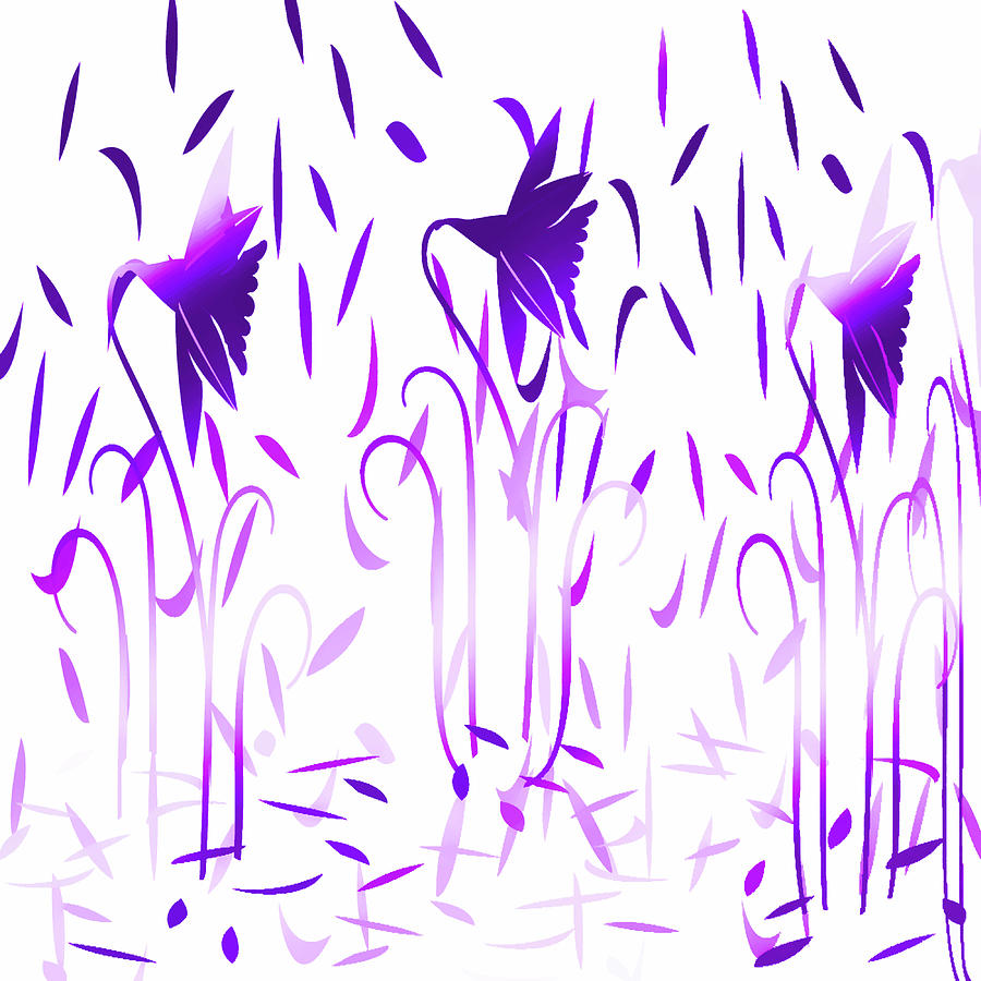 Amethyst Dancing Flowers Digital Art by Aimee L Maher ALM GALLERY
