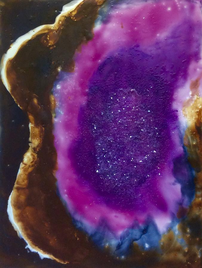 Amethyst Encaustic Abstract Painting by Kay Shaffer