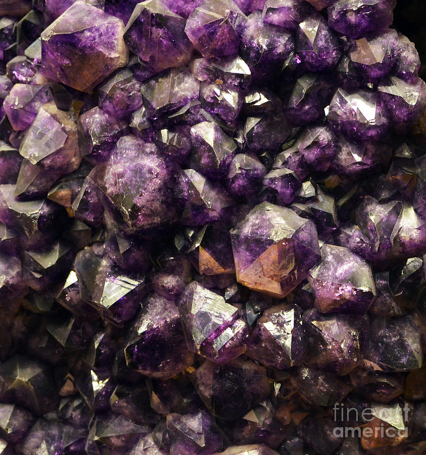 Amethyst Purple Gemstone Matrix Macro Photograph by Shawn OBrien