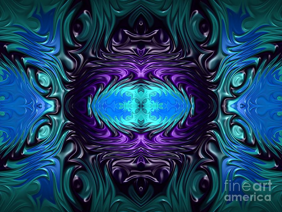 Amethyst Sapphire Turquoise Gems Fractal Abstract Digital Art by Rose Santuci-Sofranko
