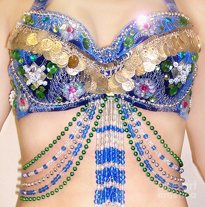 Ameynra belly dance costume bra with coins by Sofia Goldberg