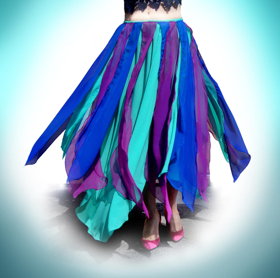 Ameynra dance wear. Multi-color skirt with petals. 109-12-17 Digital ...