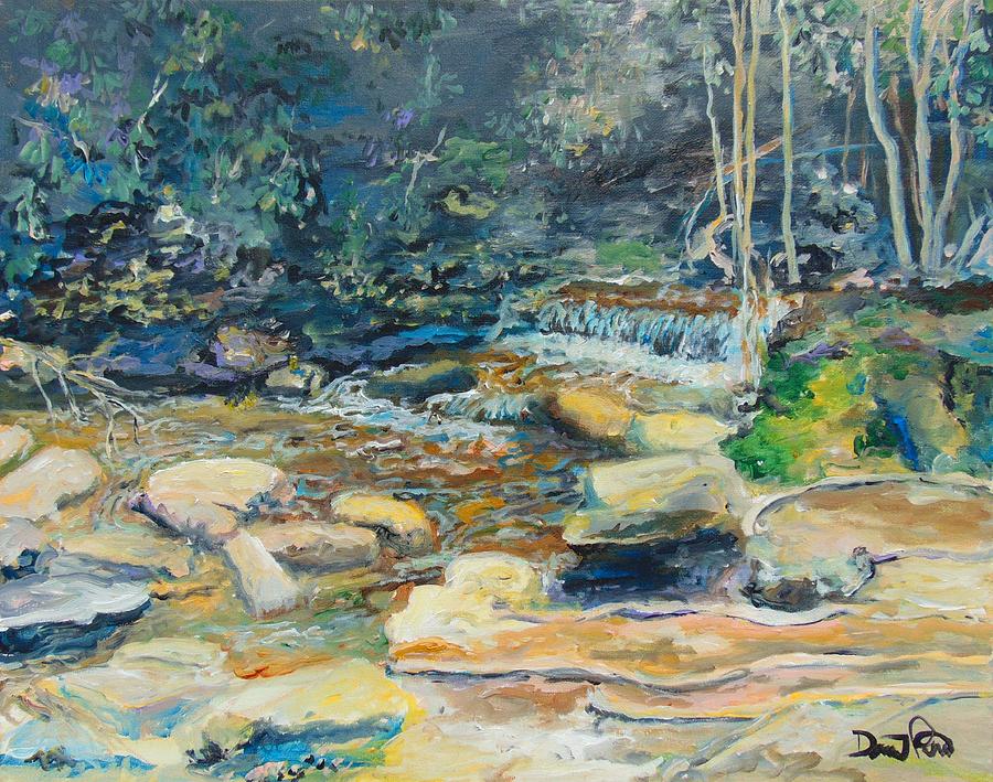 Waterfall Painting - Amicalola Falls by David Pitts