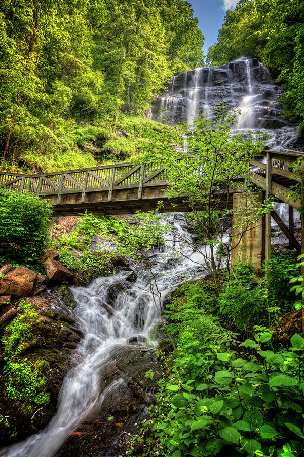 Mountain Photograph - Amicalola Falls Top to Bottom by Debra and Dave Vanderlaan