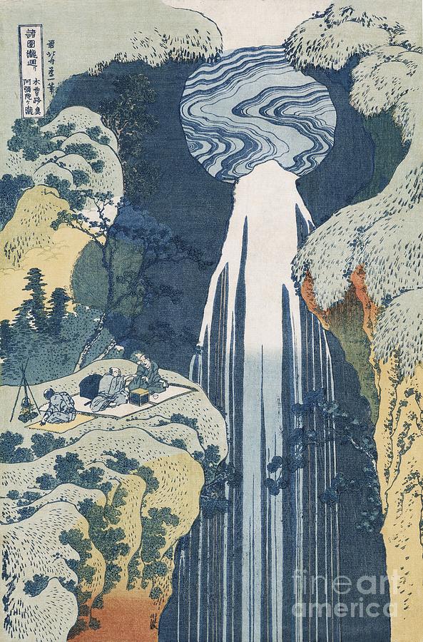 Amida Waterfall Painting by Hokusai