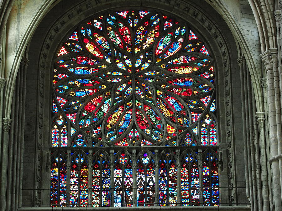 Amiens Cathedral Glass Art by Alf van Beem