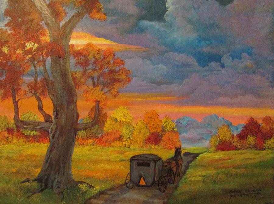 Amish Autumn Painting by Dave Farrow