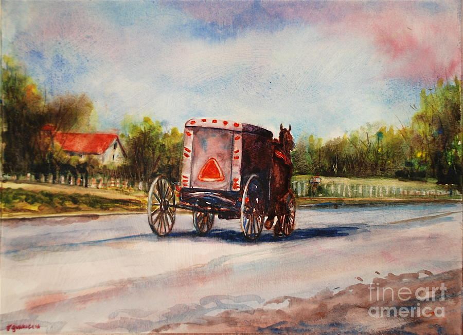 Amish Buggy Painting by Joyce Guariglia