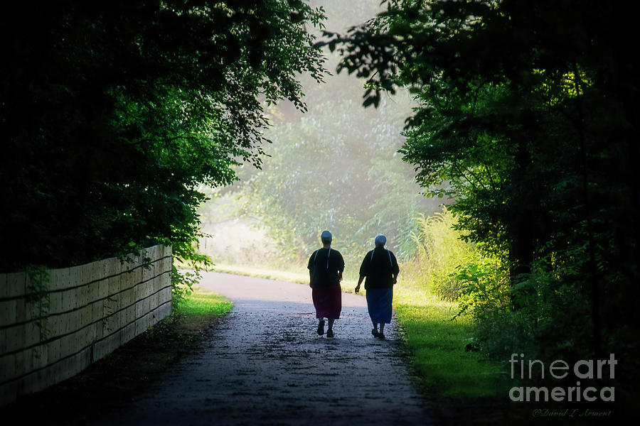 Amish Friends Walking Photograph by David Arment