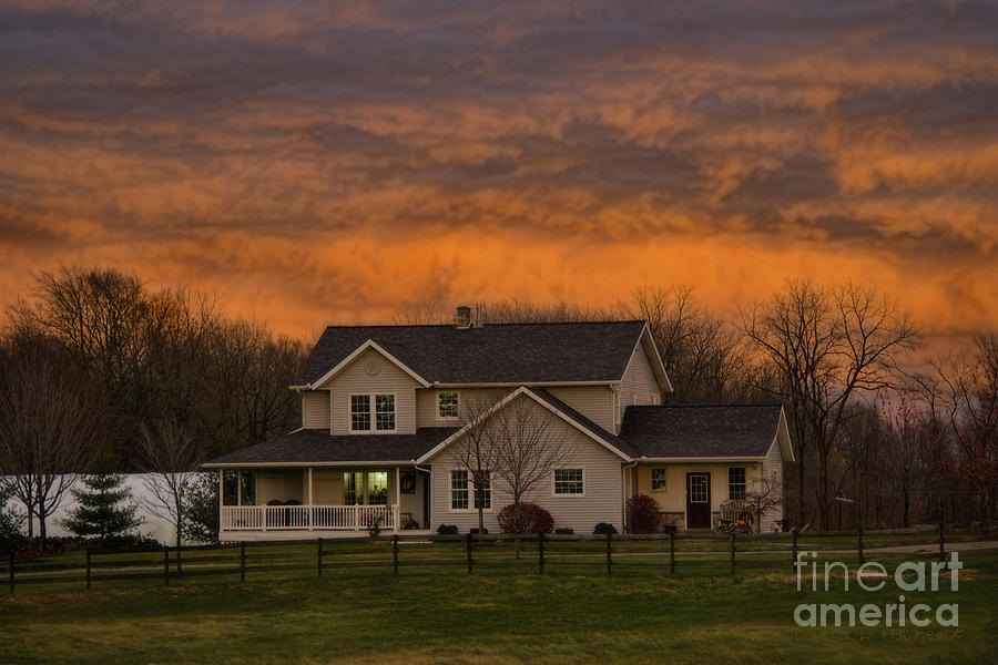 Amish House at Sunset Photograph by David Arment