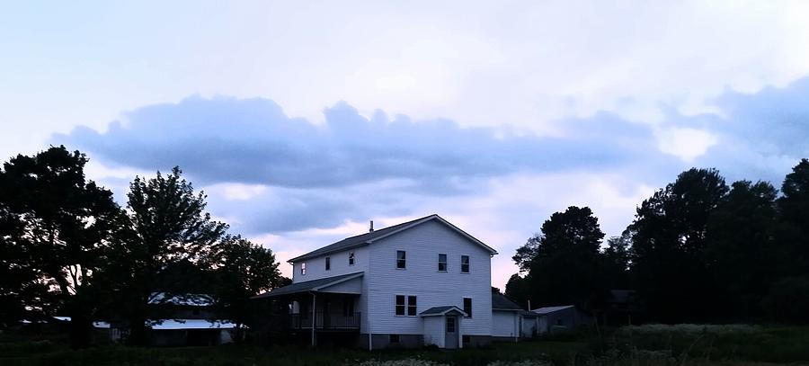Sunset Photograph - Amish house at  sunset by Kimberly  W
