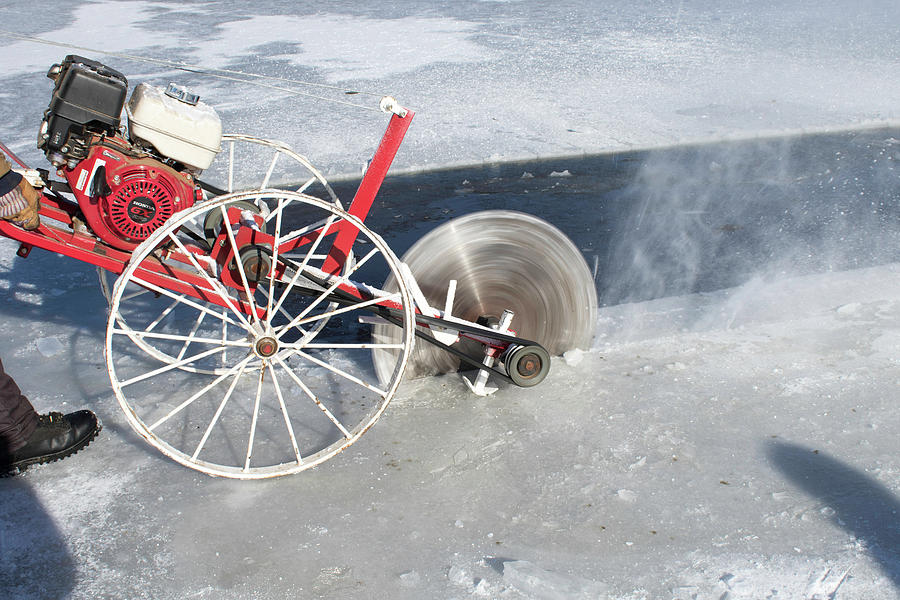Amish Saw In Ice Photograph by Brook Burling
