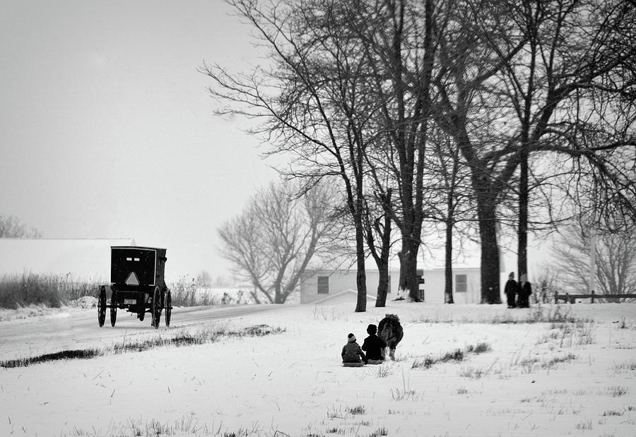 Amish Sled Ride Photograph by David Arment