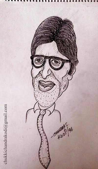 Happy Bday Amitabh Bachchan pencil sketch
