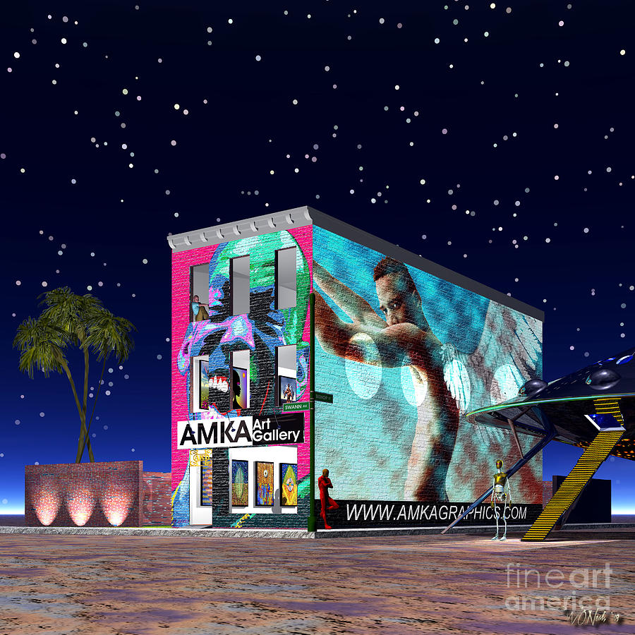 Surrealism Digital Art - An Art House Oasis by Walter Neal