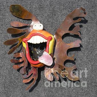 Whimsical Fish Mixed Media - amlongo dot com 3-D Metal Fin by Tony Longo Whimsical Fish Mixed Media - amlongo dot com 3-D Metal Fin by Tony Longo