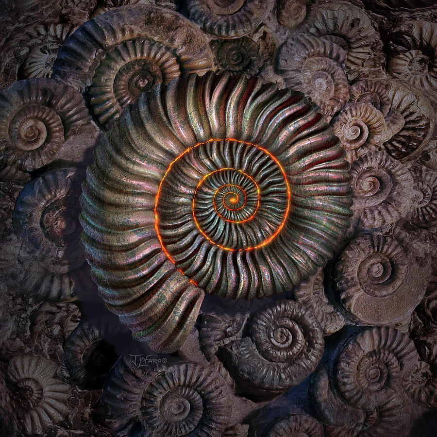 Ammonite Digital Art - Ammonite 1 by Jerry LoFaro