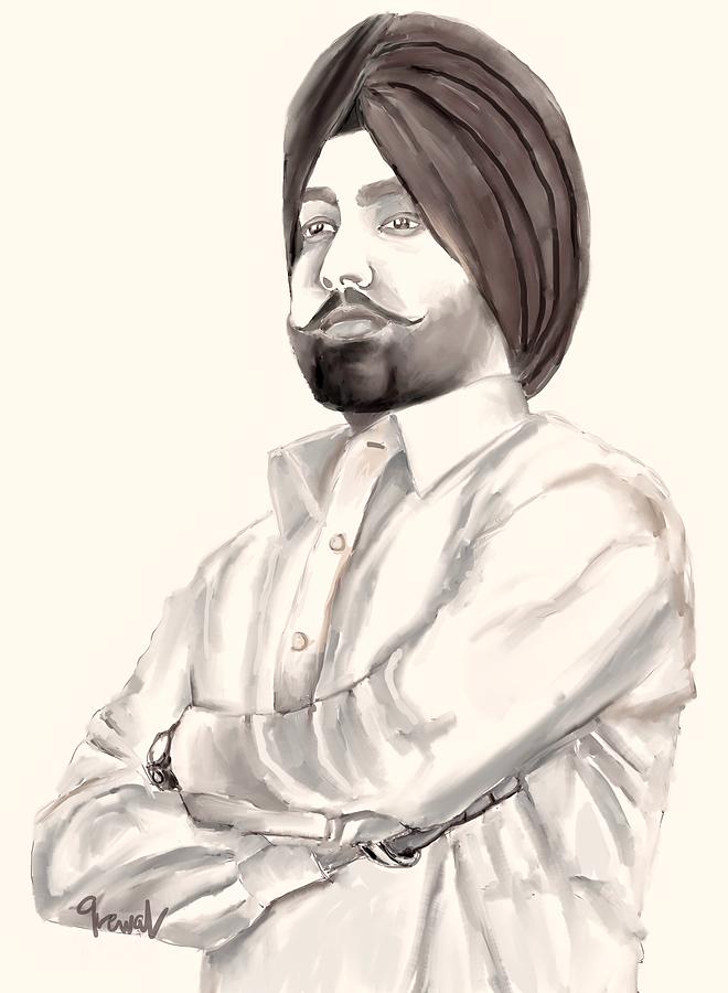 Ammy Virk Painting by Sukhpal Grewal - Fine Art America