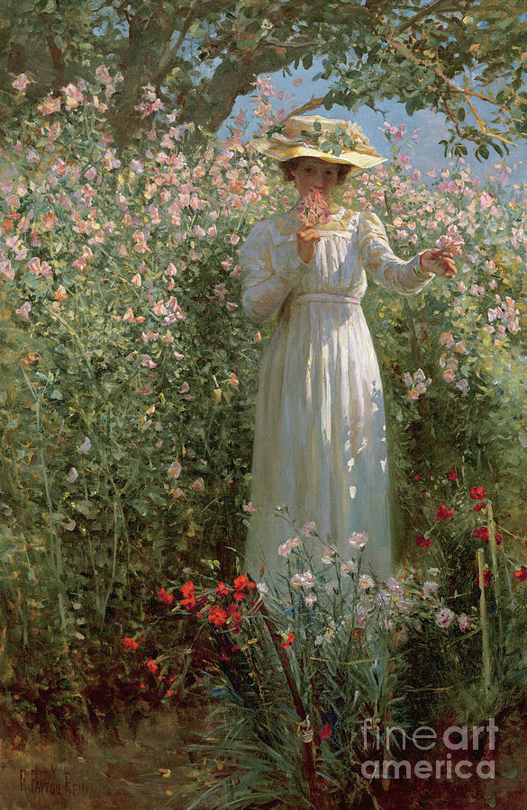 Among the Flowers Painting by Robert Payton Reid