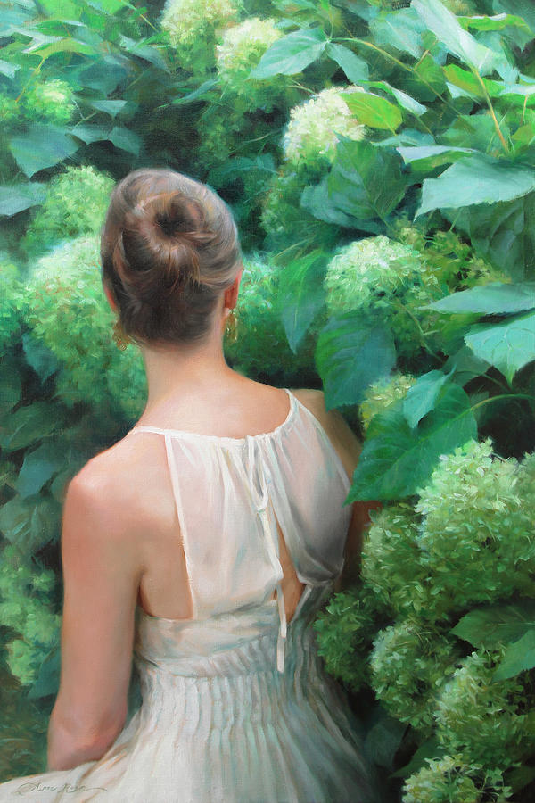 Hydrangeas Painting - Among the Hydrangeas by Anna Rose Bain