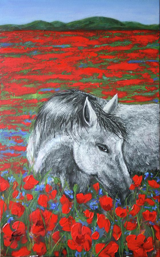 Among the poppies Painting by Svetlana Samovarova