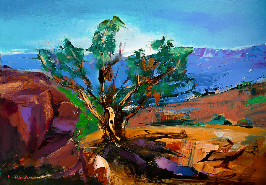 Tree Painting - Among the Red Rocks - Sedona by Elise Palmigiani