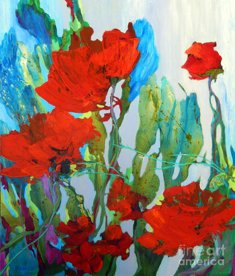 Among The Roses Painting by Sharon Nelson-Bianco