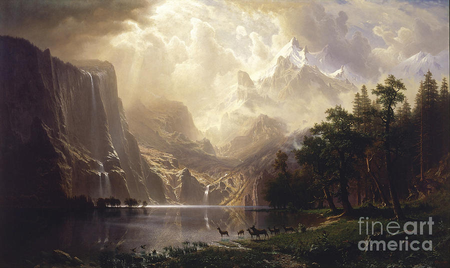 Albert Bierstadt  Painting - Among The Sierra Nevada by MotionAge Designs